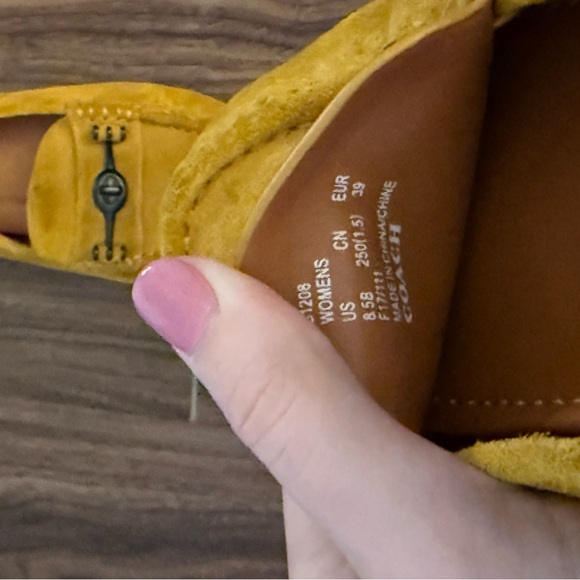Coach Women's Mustard Suede Moccasins - Picture 6 of 6